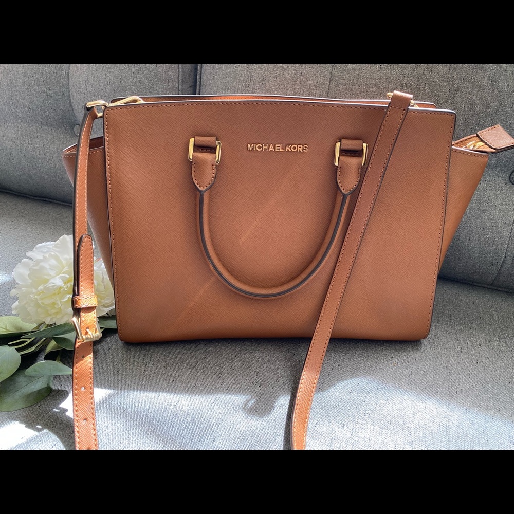 Michael Kors Tan Saffiano Leather Satchel